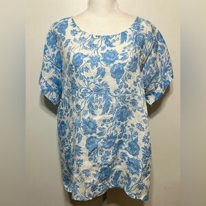 Bellambra Linen Floral Coastal Cottagecore Shirt Made In Italy